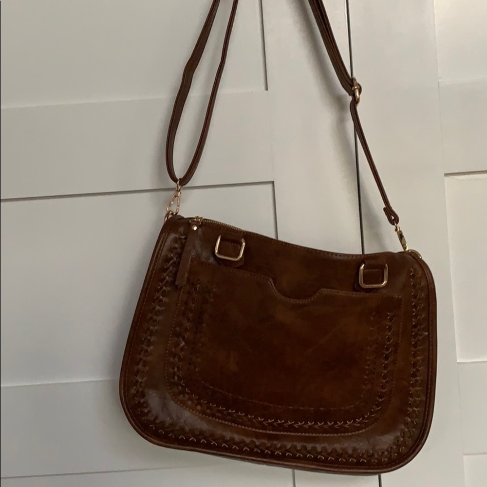 Madison West Tooled Leather Bag